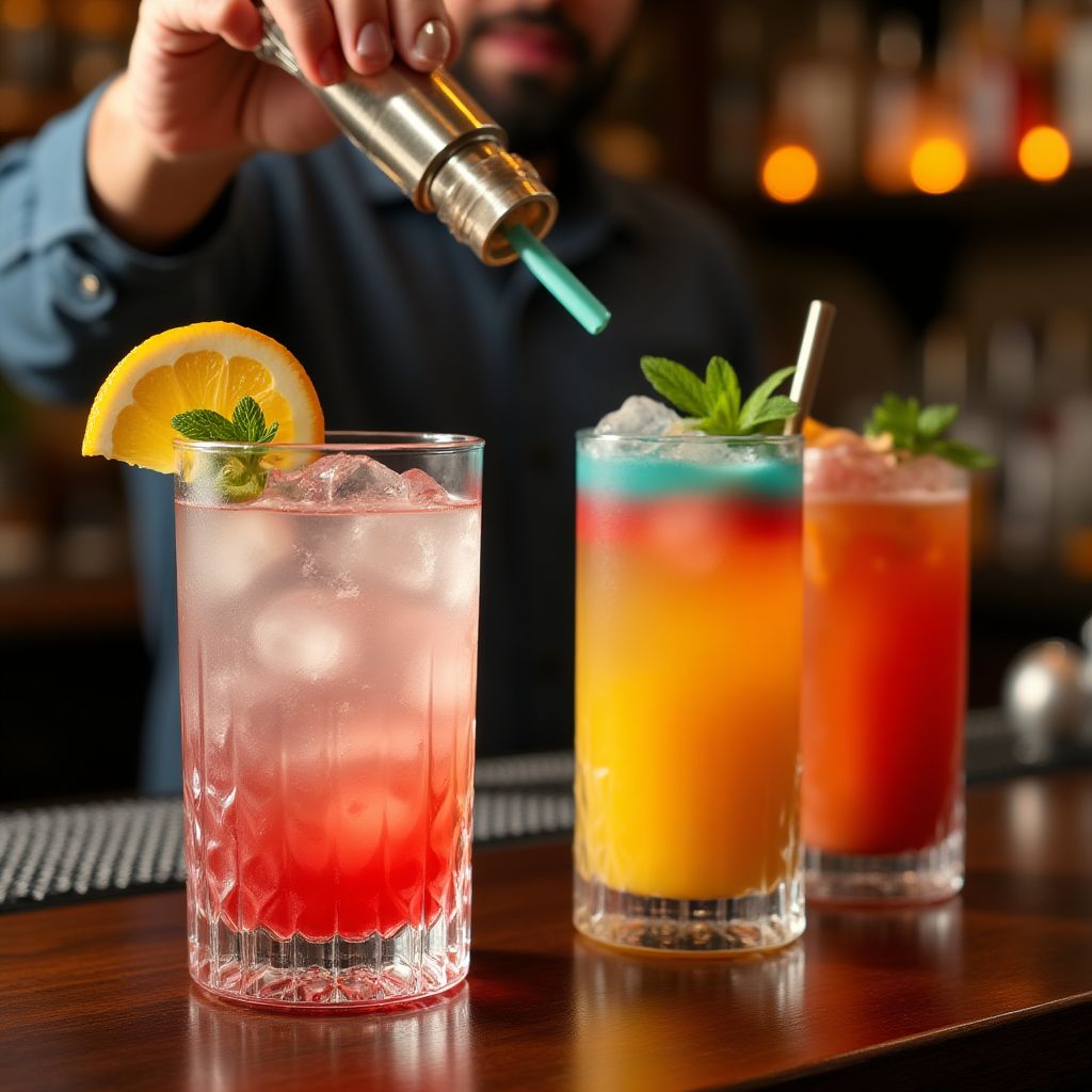 Signature mocktails with elegant garnishes